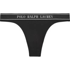 Polo Ralph Lauren Damen Slips Polo Ralph Lauren Essentials Tanga, Logo-Bund, einfarbig, für schwarz