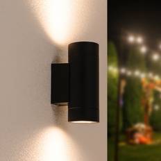 Brun Spotlights V-TAC Vægmonteret Havelampe 2xGU10 Sort Spotlight