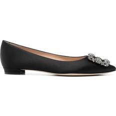 Black - Men Ballerinas Manolo Blahnik Hangisi flat ballerina shoes women Calf Leather/Calf Leather/Fabric/glass