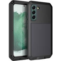 MAULUND Samsung Galaxy S21 FE 5G Tåligt Skal med Skärmskydd Hybrid Silikon och Metall Svart