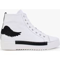 Zipper Trainers Mont Marte MARTE Angels White Leather Black Wing High Top Trainers Colour: Black