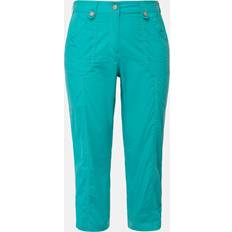 Turquoise Pants Ulla Popken Roll-Tab Hem Stretch Cargo Pants turquoise