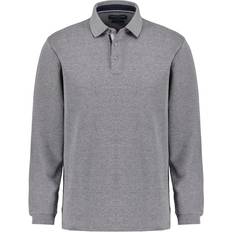 CASA MODA Pflegeleichtes Stretch-Poloshirt, langarm mittelblau