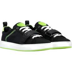 MCM Men's Black Nylon Neon Green Low-Top With Strap Sneakers 42 US MEX9AMM68BK