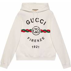 Gucci Men Sweaters Gucci Firenze 1921 hoodie men Cotton White