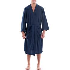 Men Robes Fruit of the Loom Men's Waffle Kimono Robe, Navy, One