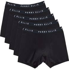 Perry Ellis Perry Ellis Men's Cotton Stretch Boxer Briefs, Tagless, No Roll Waistband, Pack, Black