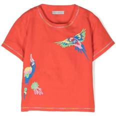 Linen Children's Clothing Stella McCartney Kids Stella McCartney Kids bird-print T-shirt kids Linen/Flax/Polyester/Cotton Red