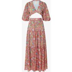 By Malina Womens Peony Sienna Cut-out Woven Dress