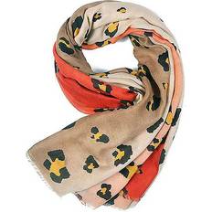 Leopard - Women Scarfs Intrigue Beige/Red Mix Leopard Print Pashmina Scarf