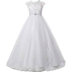 Buttons Christening Wear Children's Clothing HYGLJL First Communion Baptism Magicdress - Ivory