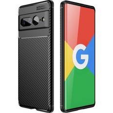 Google Pixel 7 Pro Mobilcovers MAULUND Google Pixel 7 Pro Carbon Fiber Fleksibelt Plastik Cover Sort