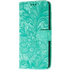 Turkis Covers med kortholder MAULUND Samsung Galaxy M11 Blomster Blonder Læder Flip Cover Turkis