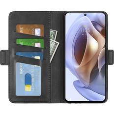 Skalo Moto G31 G41 Premium Wallet Flip Cover Sort