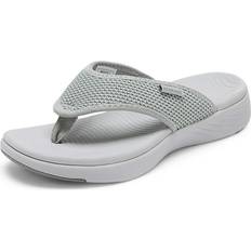 Flip-Flops Dream Pairs DREAM PAIRS Women's Grey Arch Support Soft Cushion Comfort Flip Flop Thong Sandals Breeze-2