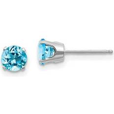Bagatela 14K White Gold mm Blue Topaz Stud Earrings