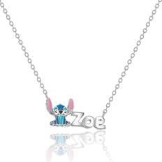 Necklaces Disney Disney Stitch Nameplate Necklace 18" 925 Sterling Silver Custom Name Necklace Official License Stitch Gifts