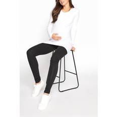 Tall Maternity Black Stretch Cotton Leggings > 36" Tall Women's Maternity Leggings
