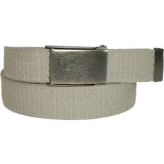 CTM Men's Big & Tall Fabric Belt with Brass Flip Top Buckle Khaki