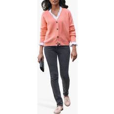 Orange Cardigans Pure Collection Cashmere Cable Knit Cardigan, Soft Coral