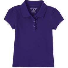 The Children's Place The Children's Place Toddler Girls Uniform Ruffle Pique Polo 5T Purple 100% Cotton Purple 5T