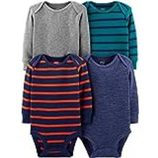 Stripes Bodysuits Carter's Babies Long-Sleeve Thermal Bodysuit Pack - Blue Heather Grey