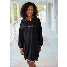 Black - Women Nightgowns Vivance Vivance Dreams Long Sleeve Nightgown
