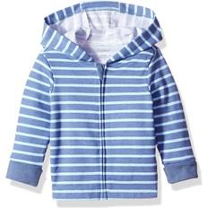 Babies Hoodies Hanes Hanes baby girls Ultimate Zippin Knit Hoodie Hooded Sweatshirt, Blue Stripe, 0-6 Months