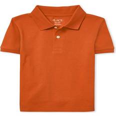 Orange Polo Shirts Children's Clothing The Children's Place The Children's Place Boys' Uniform Pique Polo, Flame, 7/8