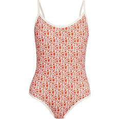 Moncler Donna Costumi da bagno Moncler Logo Print Scoop Neck One Piece Swimsuit - Orange