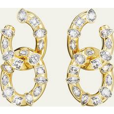 Swarovski Gold Earrings Swarovski Dextera Mix-Cut Crystal Hoop Earrings Gold