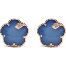 Rose Gold Earrings Pasquale Bruni 18kt rose gold Petit Joli diamond stud earrings women Lapis Lazuli/18kt Rose Gold/White Diamond One Pink