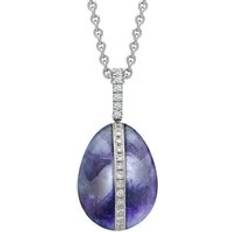 Faberge 18ct White Gold Diamond Blue John Pendant Limited Edition White Gold