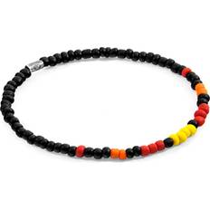 Yellow Black Edgar Silver and Glass SKINNY Bracelet