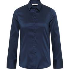 Blusen Eterna Performance Shirt Bluse in dunkelblau unifarben