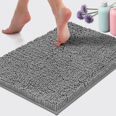 LuxUrux Bathroom Mat, Extra-Soft Plush Grey