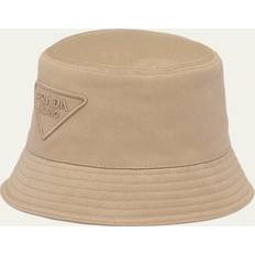 Prada Hovedbeklædning Prada Logo Cotton Bucket Hat - Beige