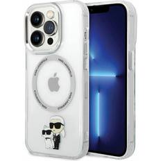 Apple iPhone 14 Pro Handyhüllen Karl Lagerfeld KLHMP13LHNKCIT iPhone 13 Pro 6,1" hardcase transparent Iconic Magsafe iPhone 13 Pro Smartphone Hülle