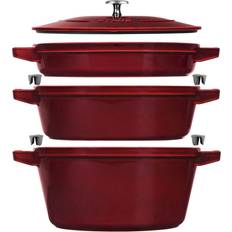 Cookware Staub Cast Iron 4-Pc Stackable Cookware Set