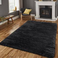 Shaggy Rugs UK Fluffy Pile Black