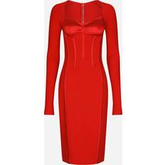 Dolce & Gabbana Red Dresses Dolce & Gabbana Corset silk-satin midi dress red