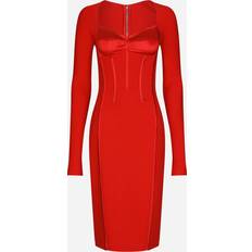 Dolce & Gabbana Viscose calf-length dress with corset details