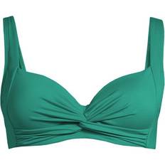 Lands' End Twist Front Bikini Top, Women Green