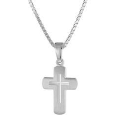 Trendor 48887 Kinder-Anhänger Kreuz mit Kette 925 Silber