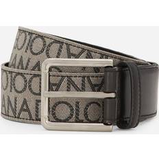 Canvas - Man Riemen Dolce & Gabbana Calfskin And Jacquard Belt Black