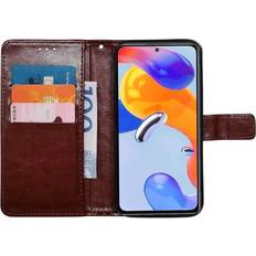 CaseOnline Wallet cover 3-kort Xiaomi Redmi Note 11 Pro 5G Brun