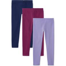 The Children's Place Modische Leggings für Mädchen, Blau/Pflaume/Violett, 3er-Pack