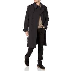 Men - Trenchcoats London Fog LONDON FOG mens Iconic Double Breasted With Zip-out Liner and Removable Top Collar Trenchcoat, Black