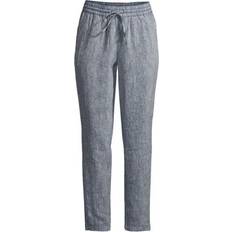 Lands' End Pull-on Linen Trousers Women - Blue