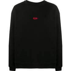 424 logo-print sweatshirt men Cotton Black